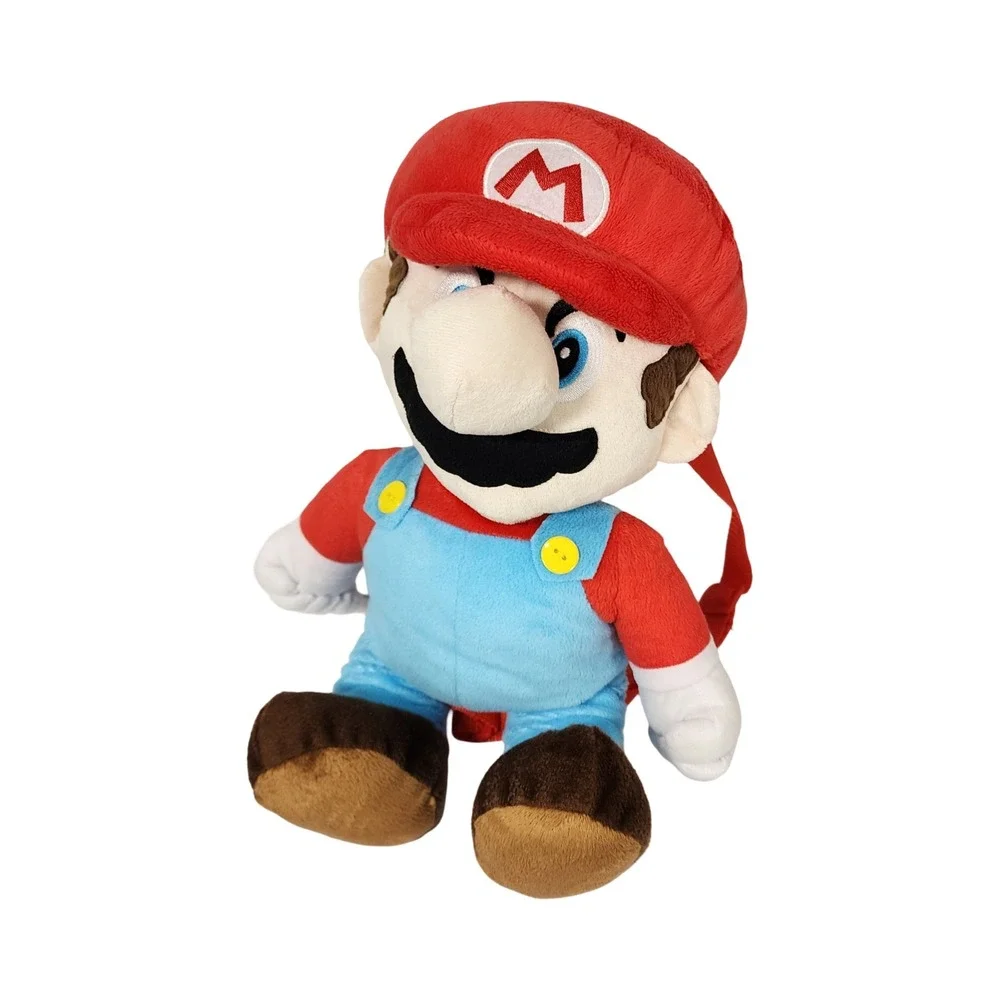 Nintendo Super Mario‎ Plush Backpack Red Blue Adjustable Straps 16 Inch